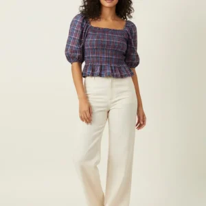 Blouse Carreaux Bleue et Rouge - Taille S/36